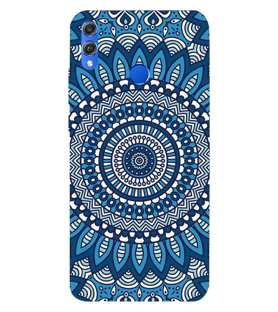 PS1327-Blue Mandala Design Back Cover for Huawei Honor 8X