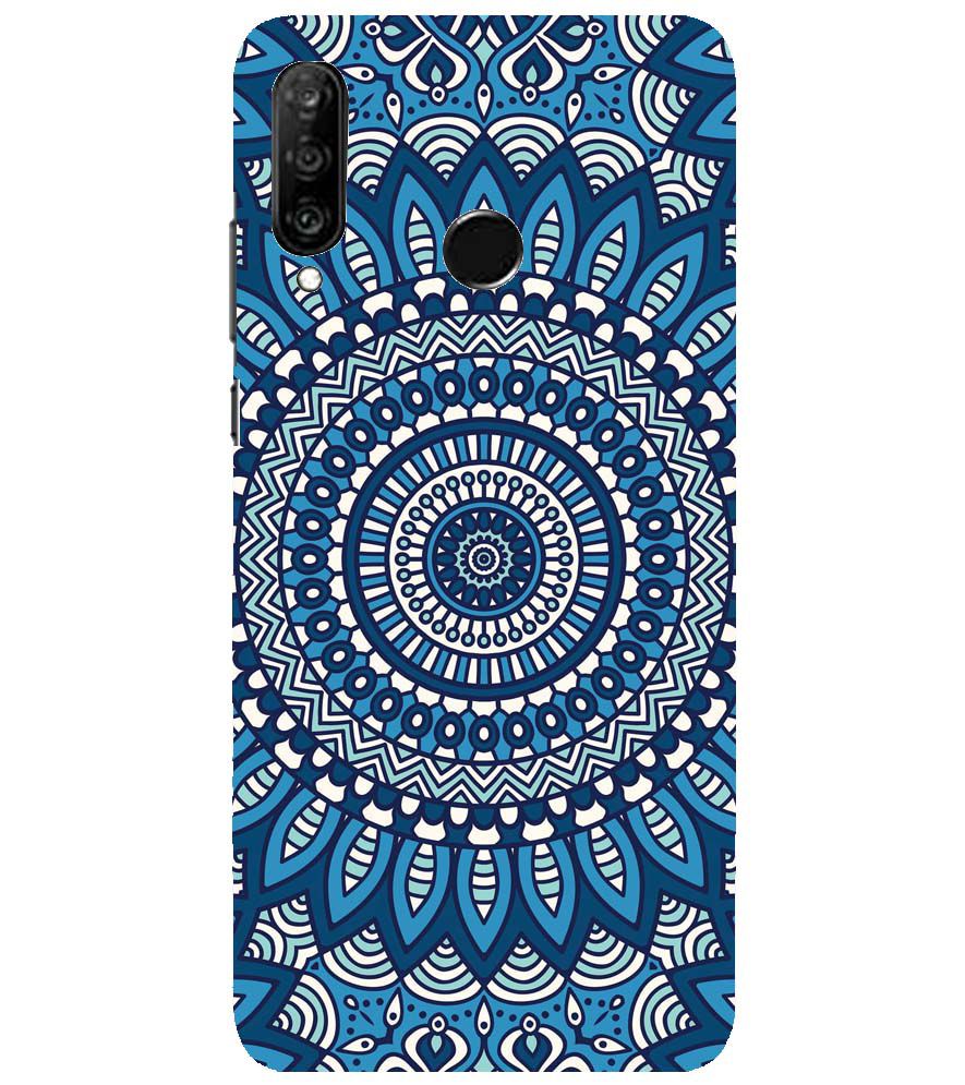PS1327-Blue Mandala Design Back Cover for Huawei nova 4e