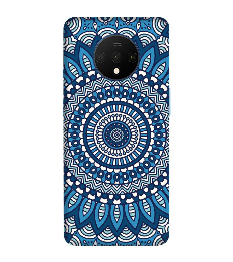 PS1327-Blue Mandala Design Back Cover for OnePlus 7T