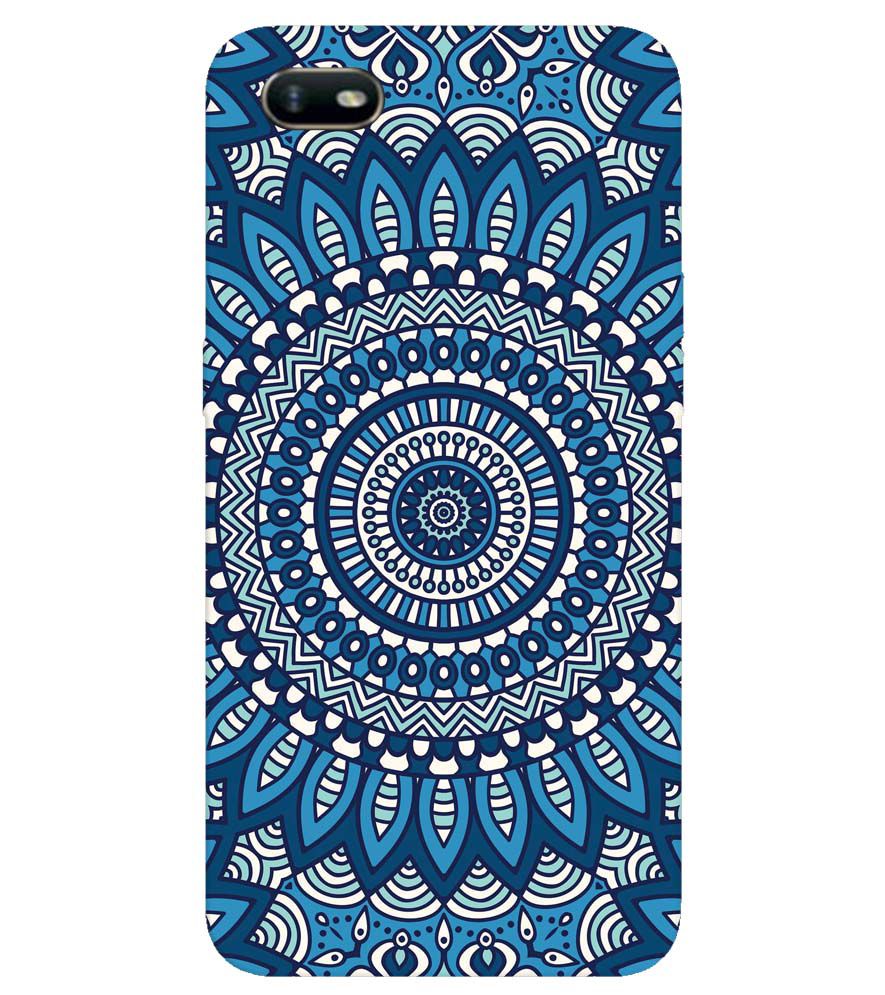 PS1327-Blue Mandala Design Back Cover for Oppo A1k
