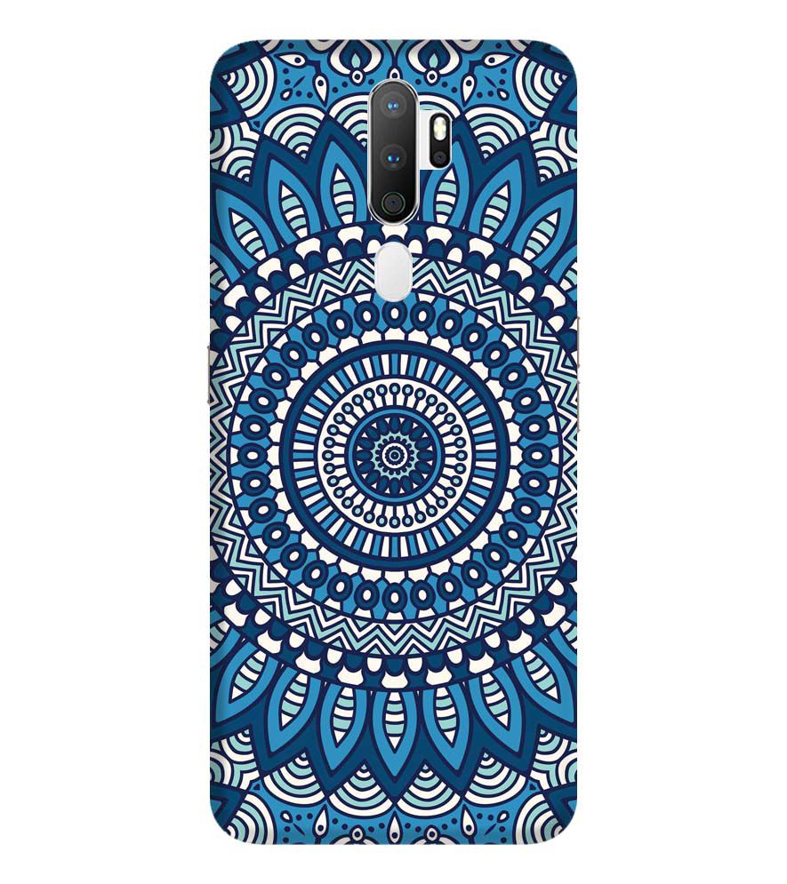 PS1327-Blue Mandala Design Back Cover for Oppo A5 (2020)