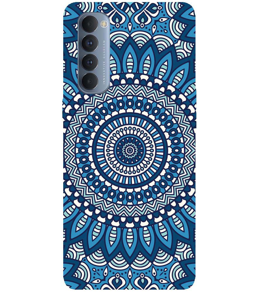 PS1327-Blue Mandala Design Back Cover for Oppo Reno4 Pro