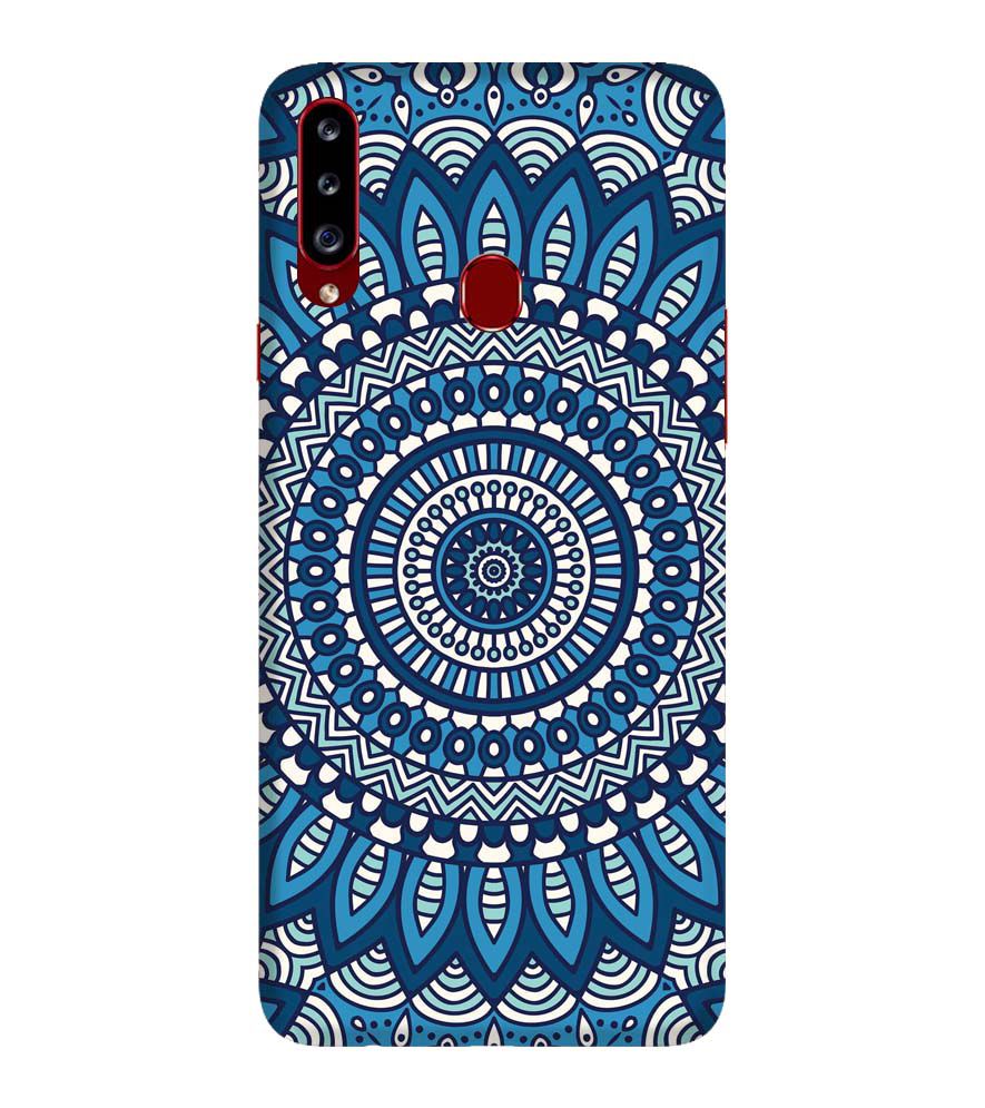 PS1327-Blue Mandala Design Back Cover for Samsung Galaxy A20s