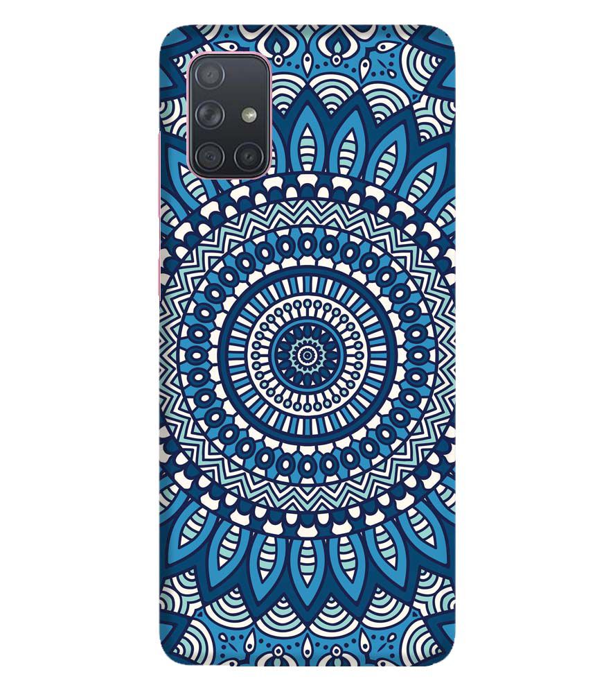 PS1327-Blue Mandala Design Back Cover for Samsung Galaxy A71