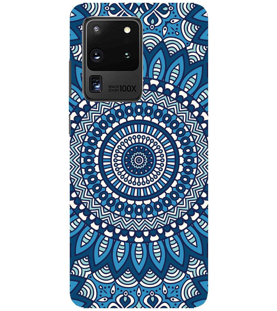 PS1327-Blue Mandala Design Back Cover for Samsung Galaxy S20 Ultra 5G