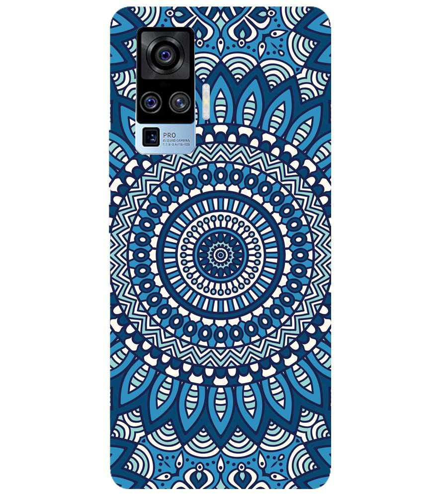 PS1327-Blue Mandala Design Back Cover for vivo X50 Pro