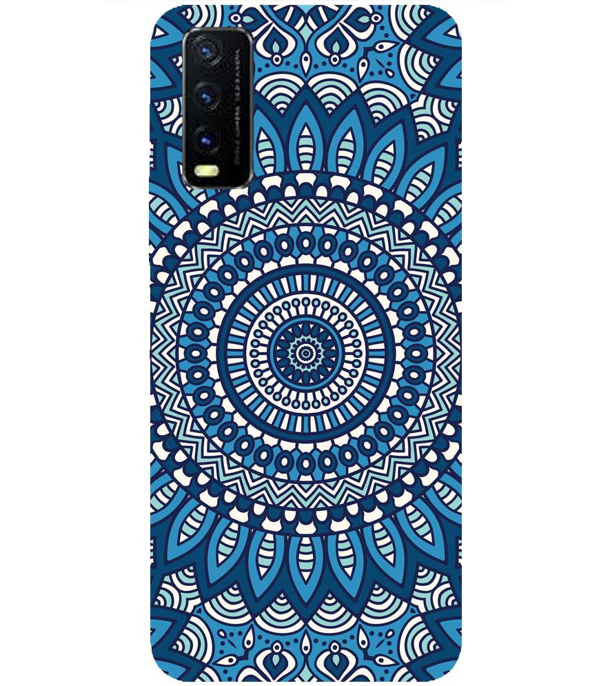 PS1327-Blue Mandala Design Back Cover for vivo Y20s