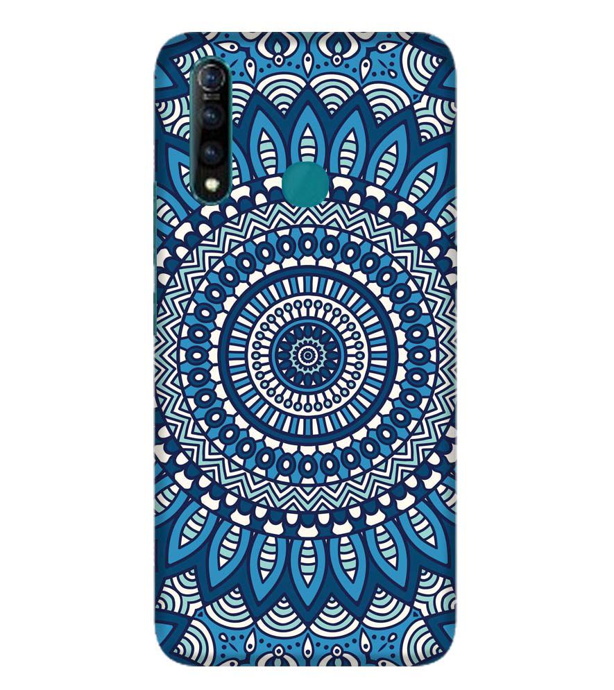 PS1327-Blue Mandala Design Back Cover for Vivo Z1 Pro