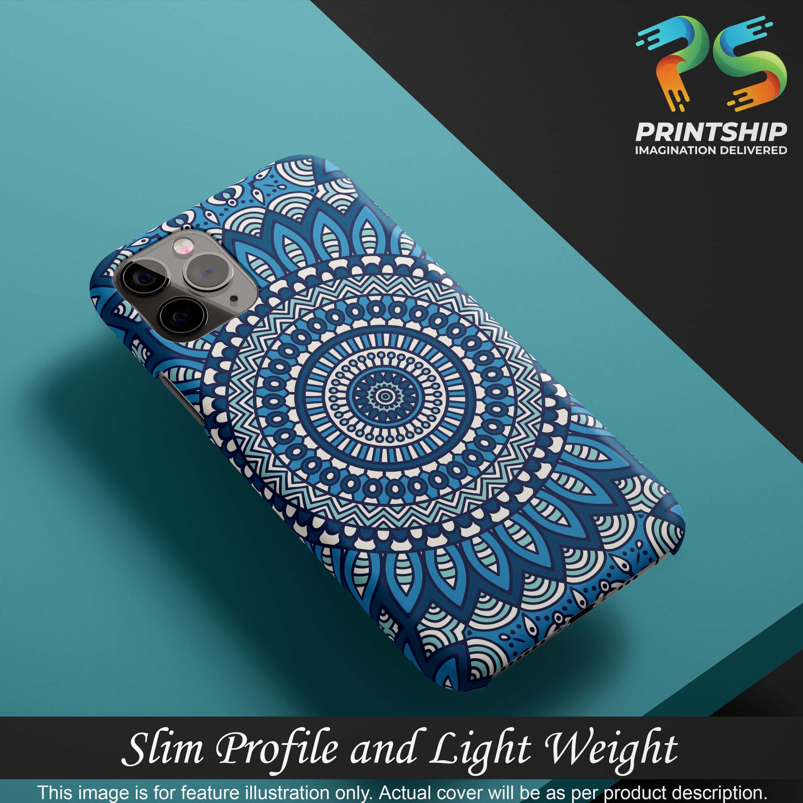 PS1327-Blue Mandala Design Back Cover for Oppo Realme 2 Pro-Image4