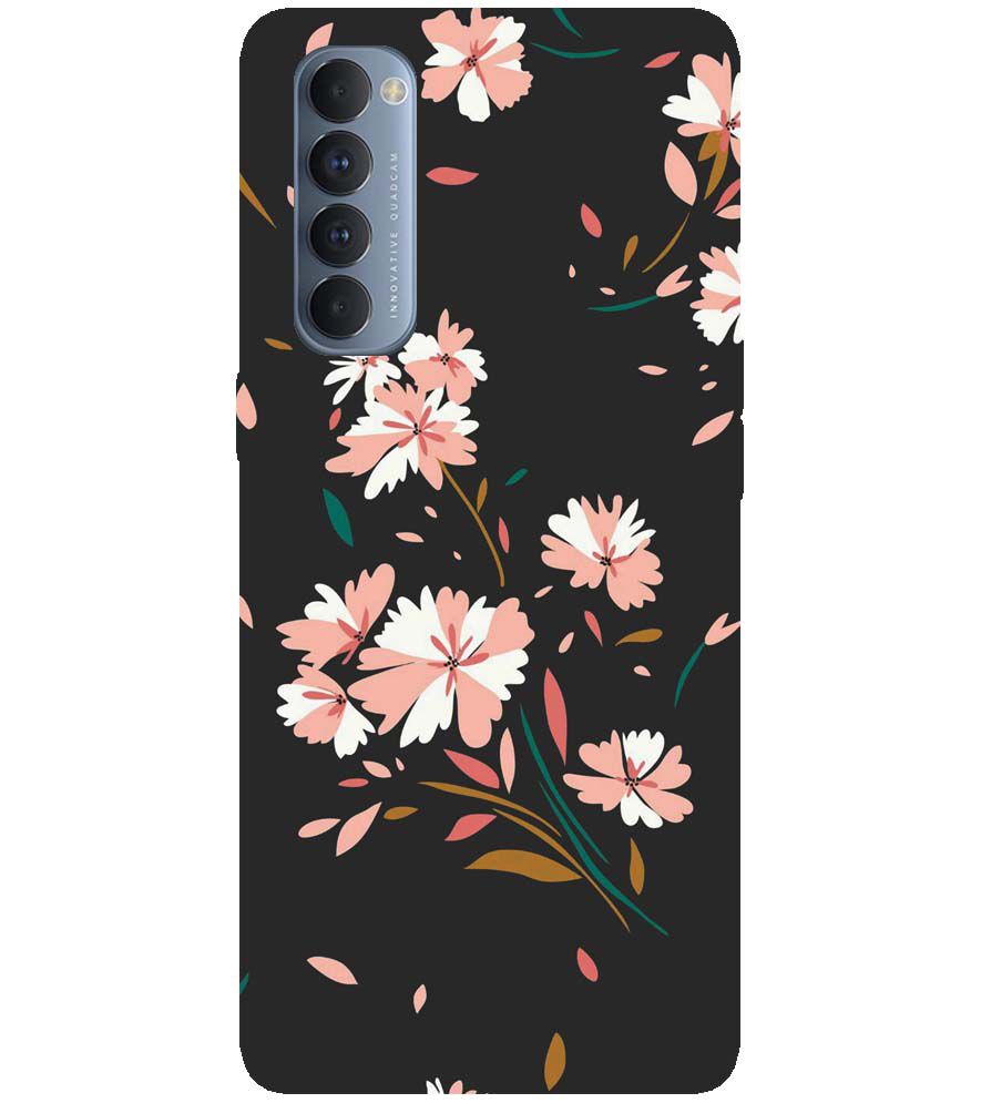 PS1328-Flower Pattern Back Cover for Oppo Reno4 Pro