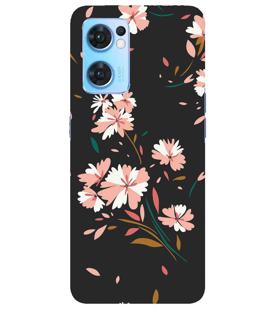 PS1328-Flower Pattern Back Cover for Oppo Reno7 5G