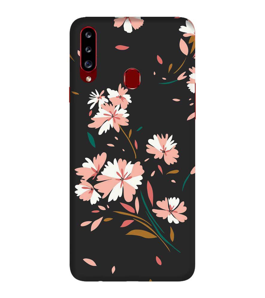 PS1328-Flower Pattern Back Cover for Samsung Galaxy A20s