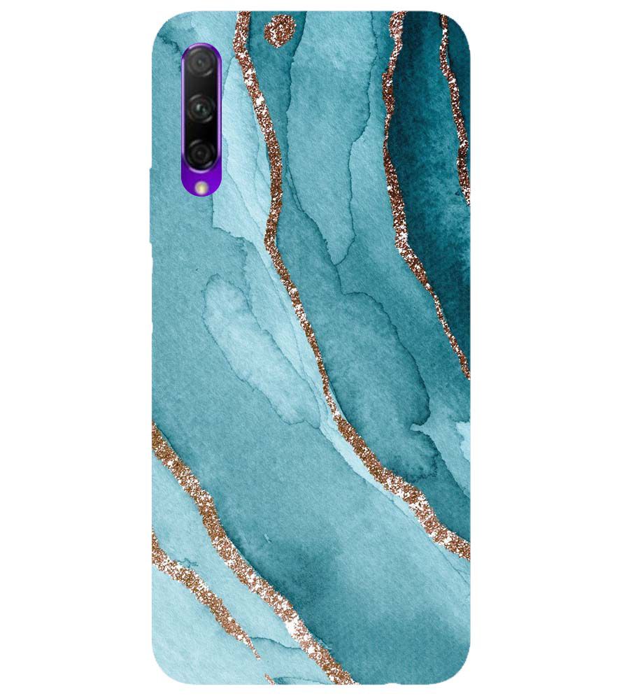 PS1329-Golden Green Marble Back Cover for Honor 9X Pro