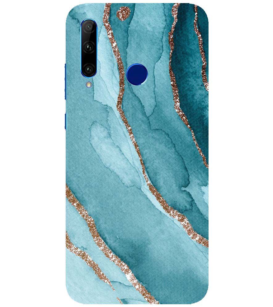 PS1329-Golden Green Marble Back Cover for Huawei Honor 10i