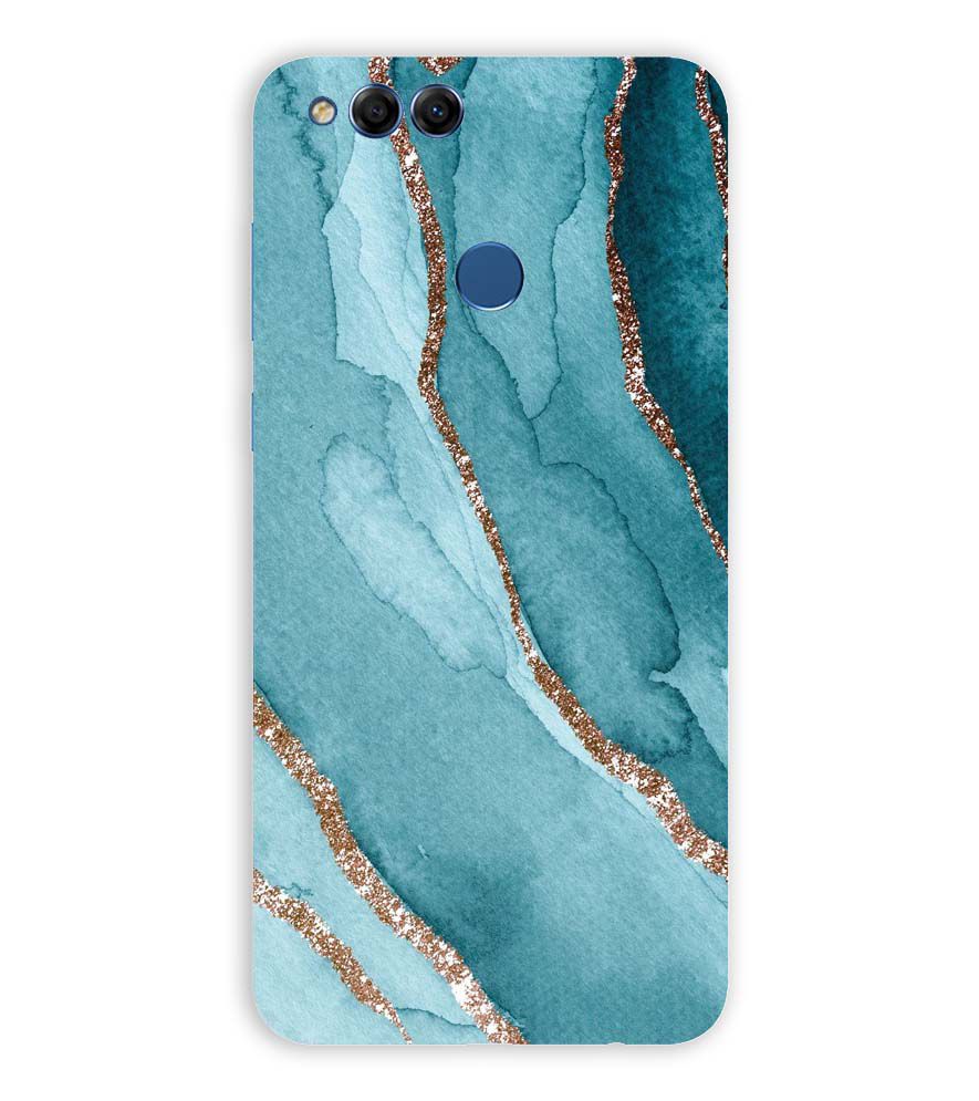 PS1329-Golden Green Marble Back Cover for Huawei Honor 7X