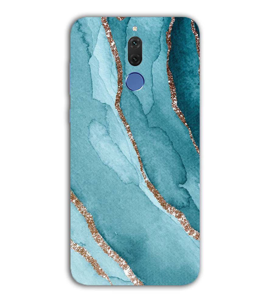 PS1329-Golden Green Marble Back Cover for Huawei Mate 10 Lite