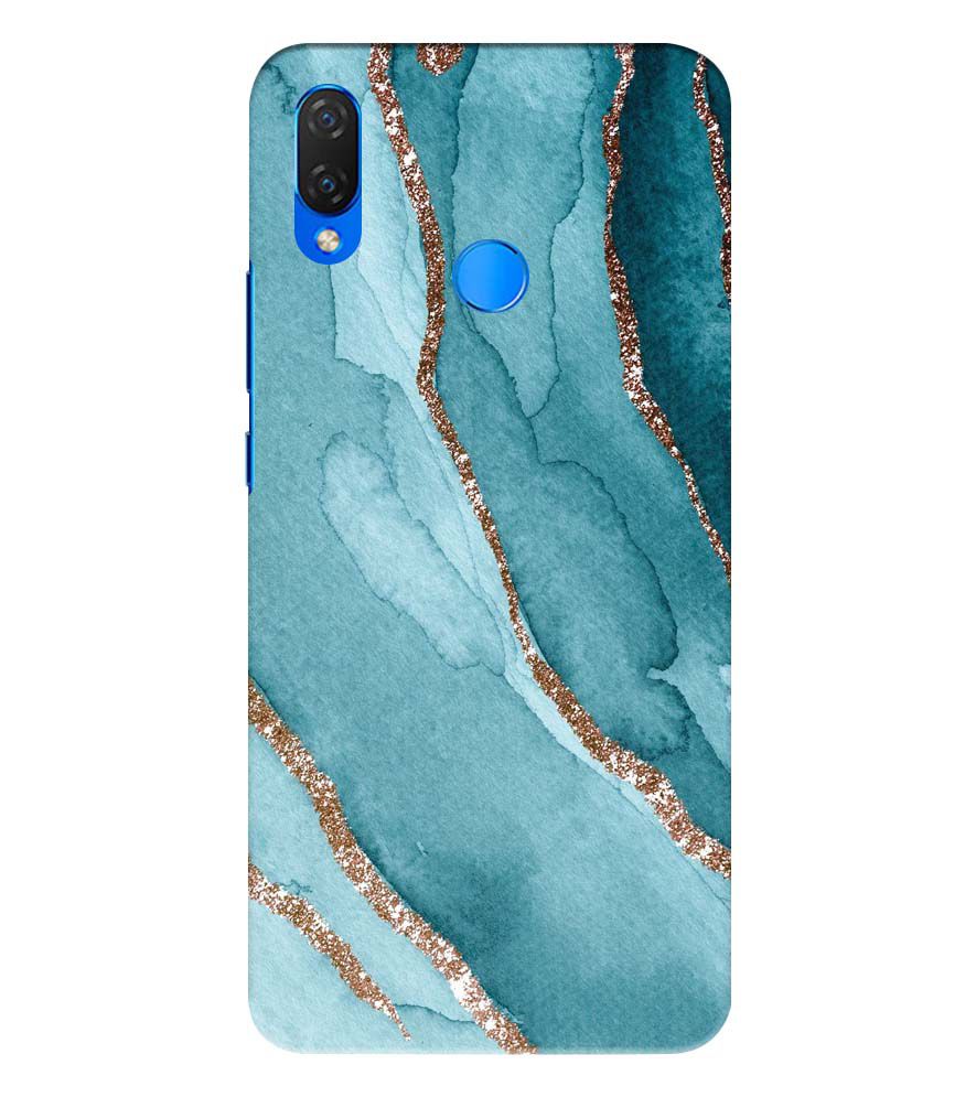 PS1329-Golden Green Marble Back Cover for Huawei Nova 3 and 3i