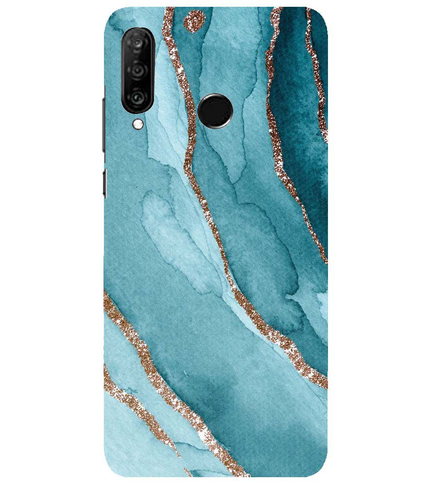PS1329-Golden Green Marble Back Cover for Huawei nova 4e