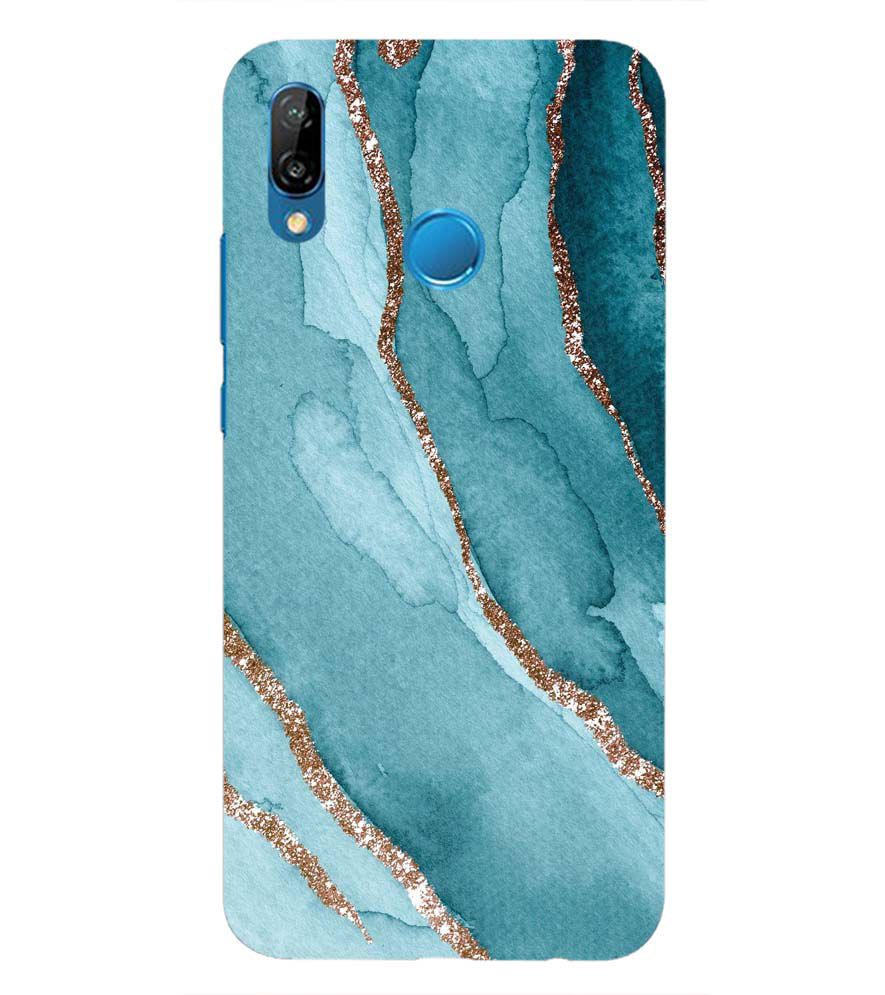 PS1329-Golden Green Marble Back Cover for Huawei P20 Lite