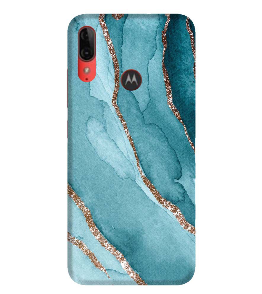 PS1329-Golden Green Marble Back Cover for Motorola Moto E6s