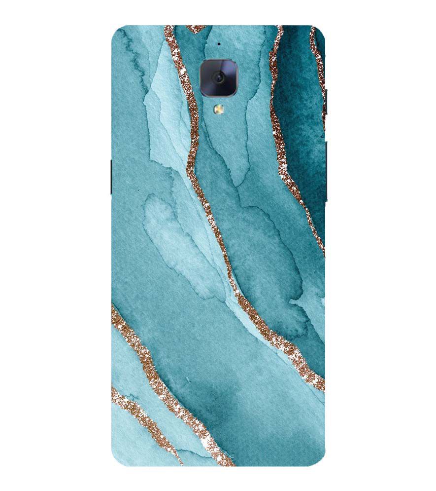 PS1329-Golden Green Marble Back Cover for OnePlus 3 and OnePlus 3T