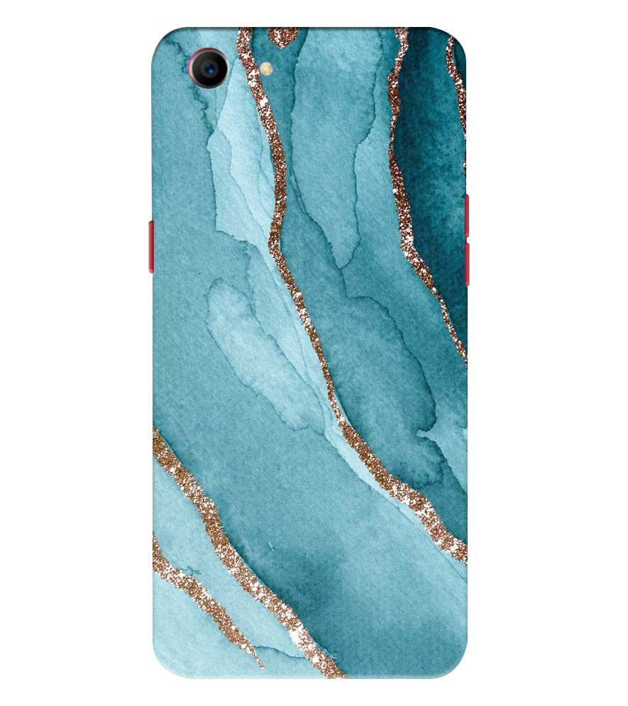PS1329-Golden Green Marble Back Cover for Oppo A1