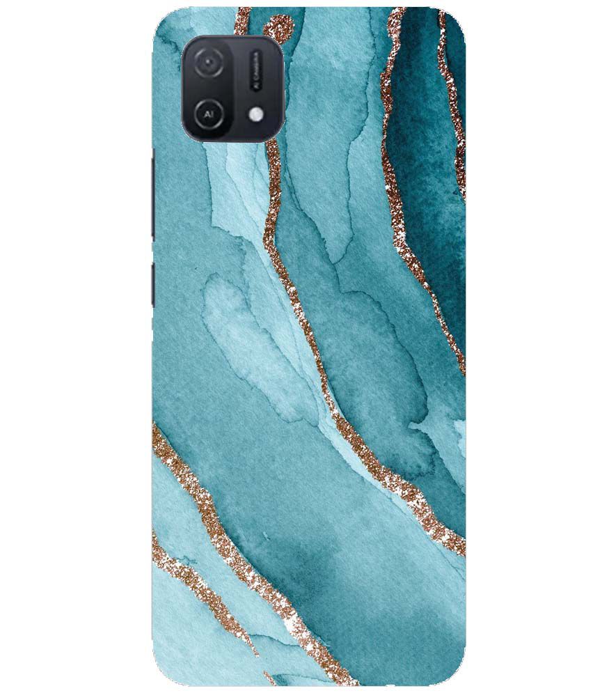 PS1329-Golden Green Marble Back Cover for Oppo A16K
