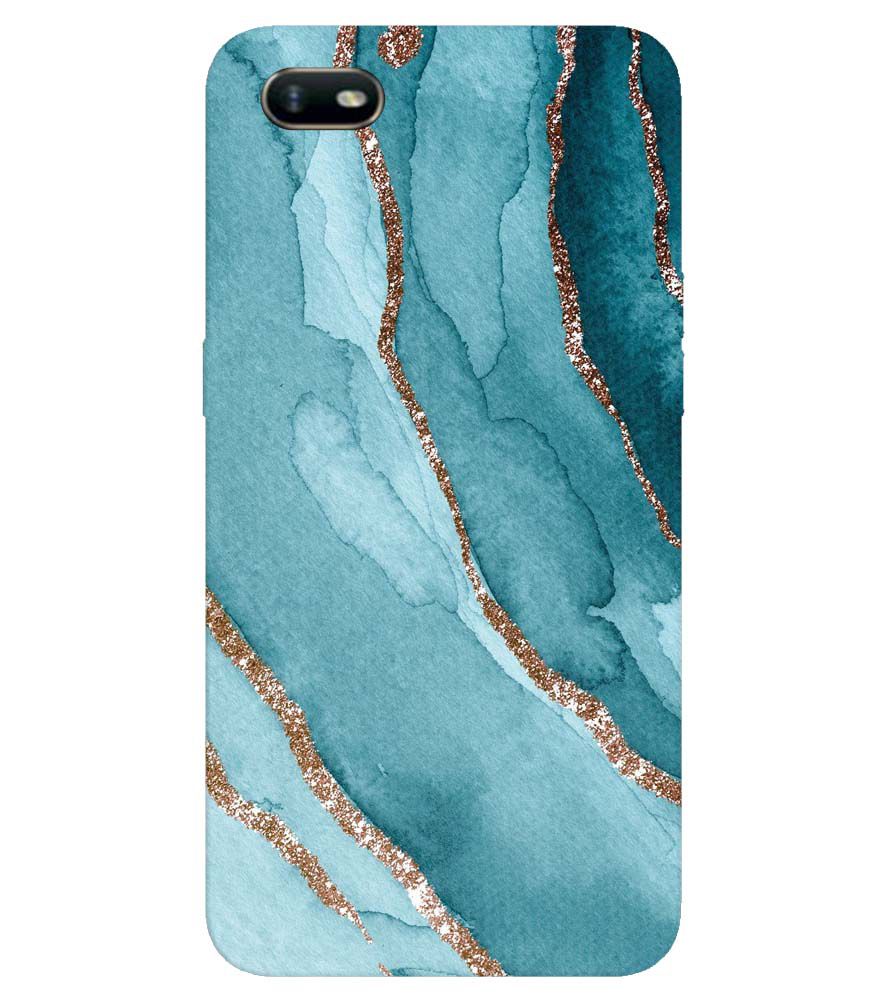 PS1329-Golden Green Marble Back Cover for Oppo A1k