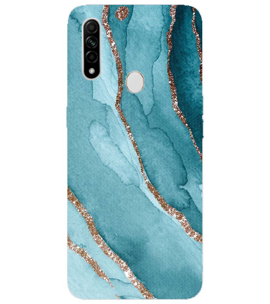 PS1329-Golden Green Marble Back Cover for Oppo A31
