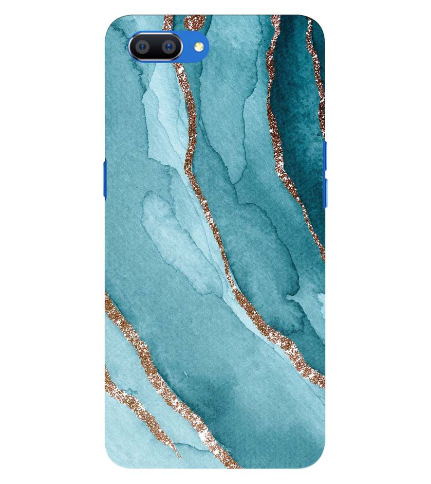 PS1329-Golden Green Marble Back Cover for Oppo A3s
