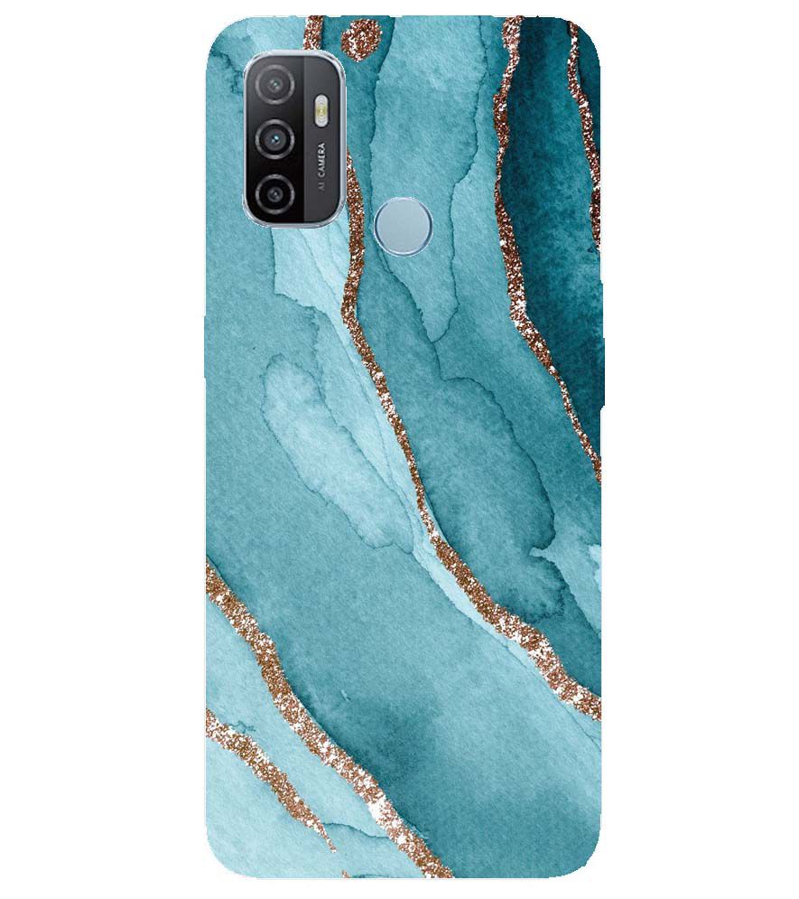 PS1329-Golden Green Marble Back Cover for Oppo A53