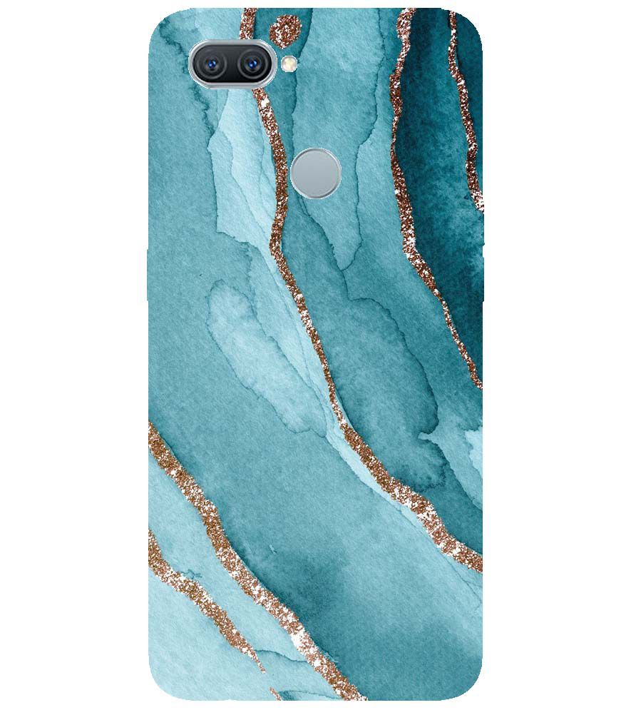 PS1329-Golden Green Marble Back Cover for Oppo A7