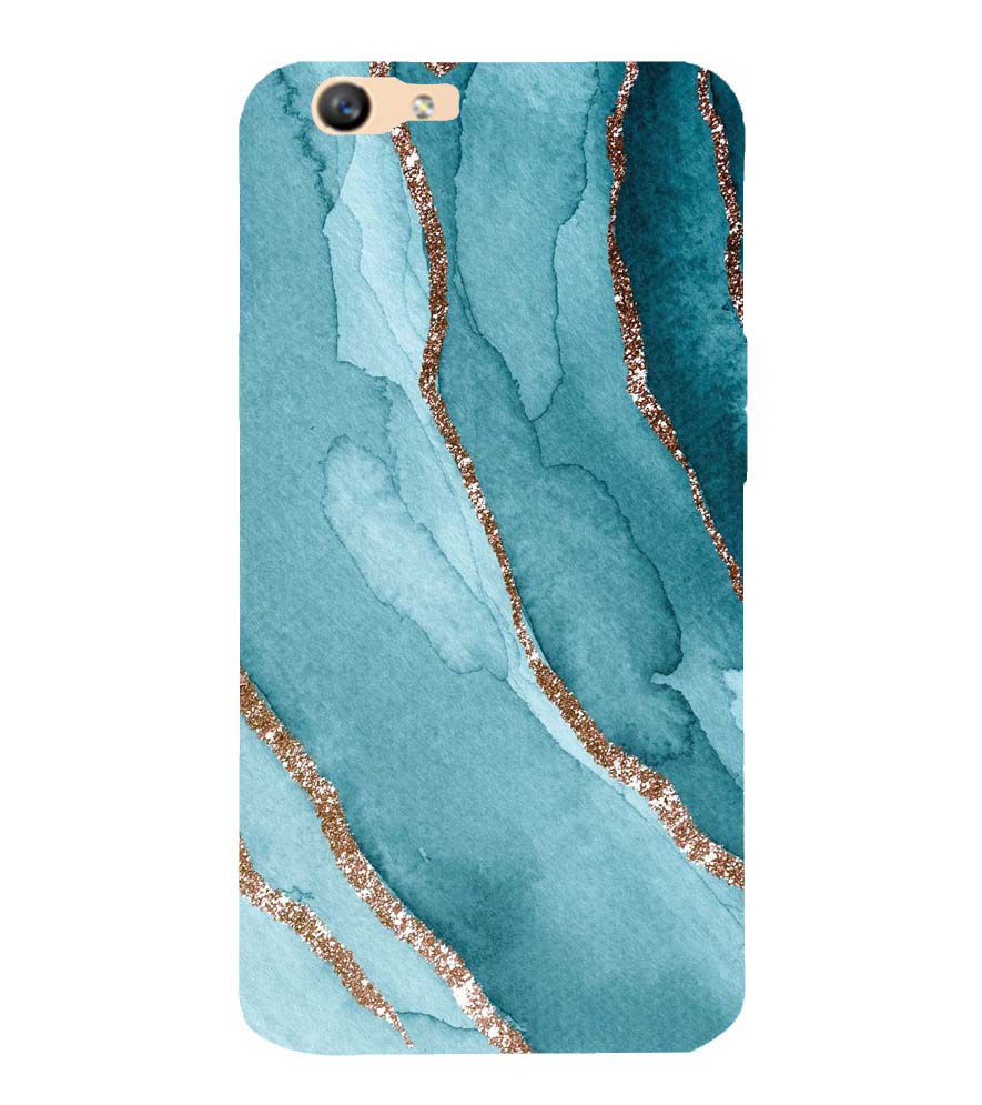 PS1329-Golden Green Marble Back Cover for Oppo F1s : A59