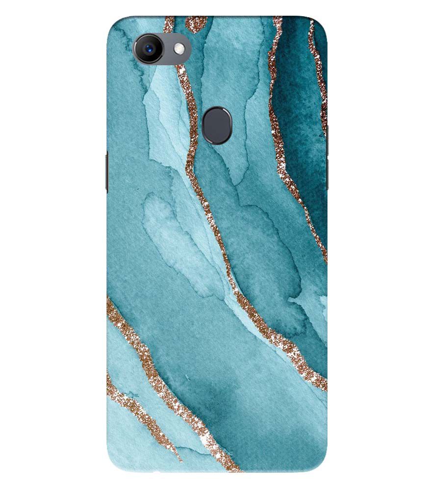 PS1329-Golden Green Marble Back Cover for Oppo F5 Plus