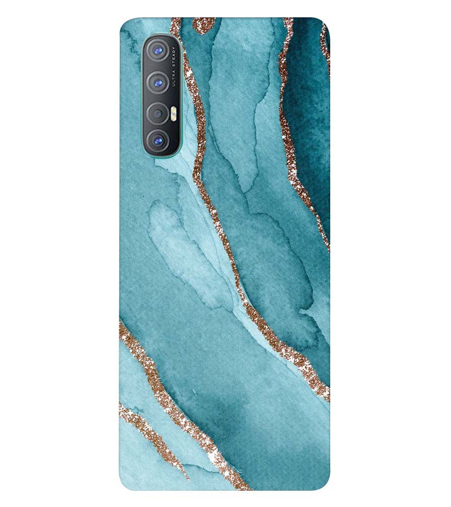 PS1329-Golden Green Marble Back Cover for Oppo Reno3 Pro