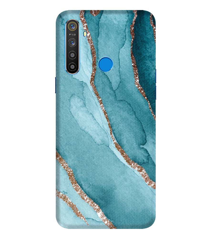 PS1329-Golden Green Marble Back Cover for Realme 5