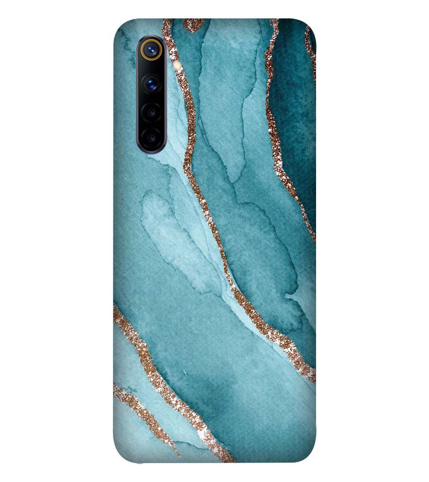 PS1329-Golden Green Marble Back Cover for Realme 6S