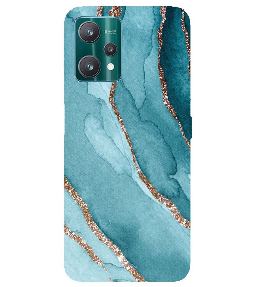 PS1329-Golden Green Marble Back Cover for Realme 9 Pro+