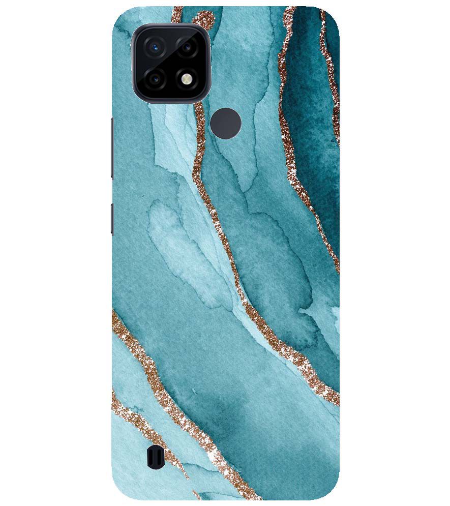 PS1329-Golden Green Marble Back Cover for Realme C21
