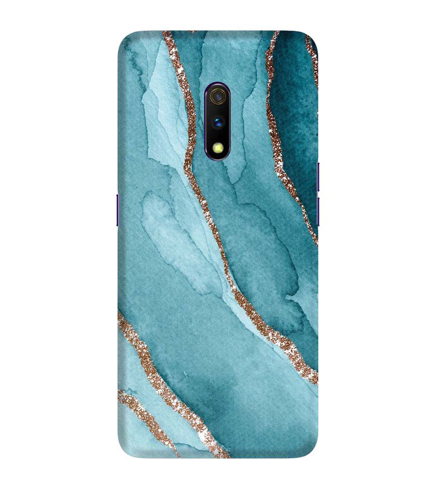 PS1329-Golden Green Marble Back Cover for Realme X