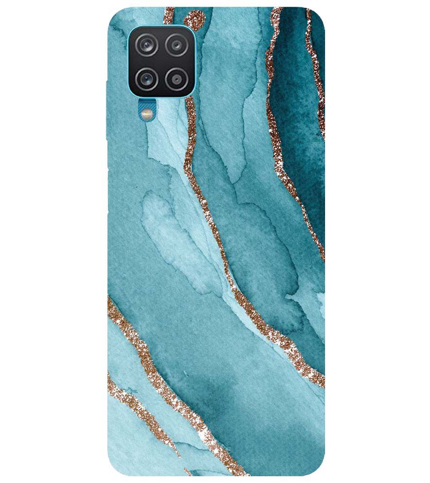PS1329-Golden Green Marble Back Cover for Samsung Galaxy A12 (India)