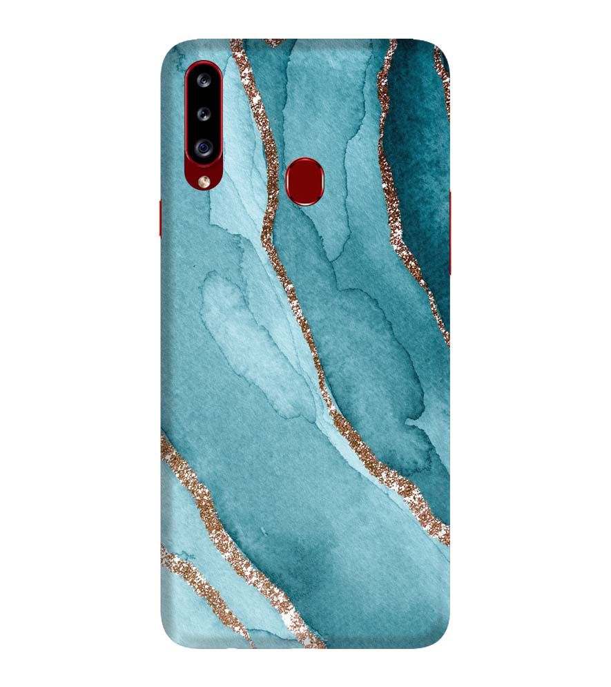 PS1329-Golden Green Marble Back Cover for Samsung Galaxy A20s