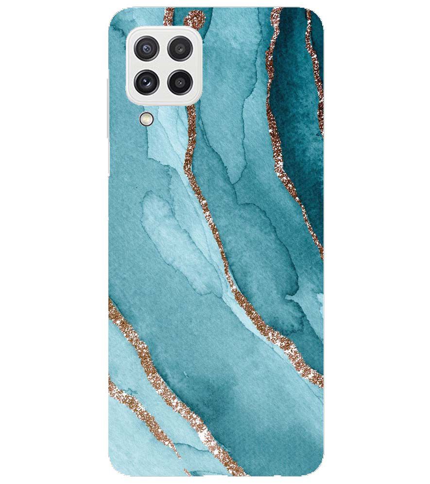 PS1329-Golden Green Marble Back Cover for Samsung Galaxy A22