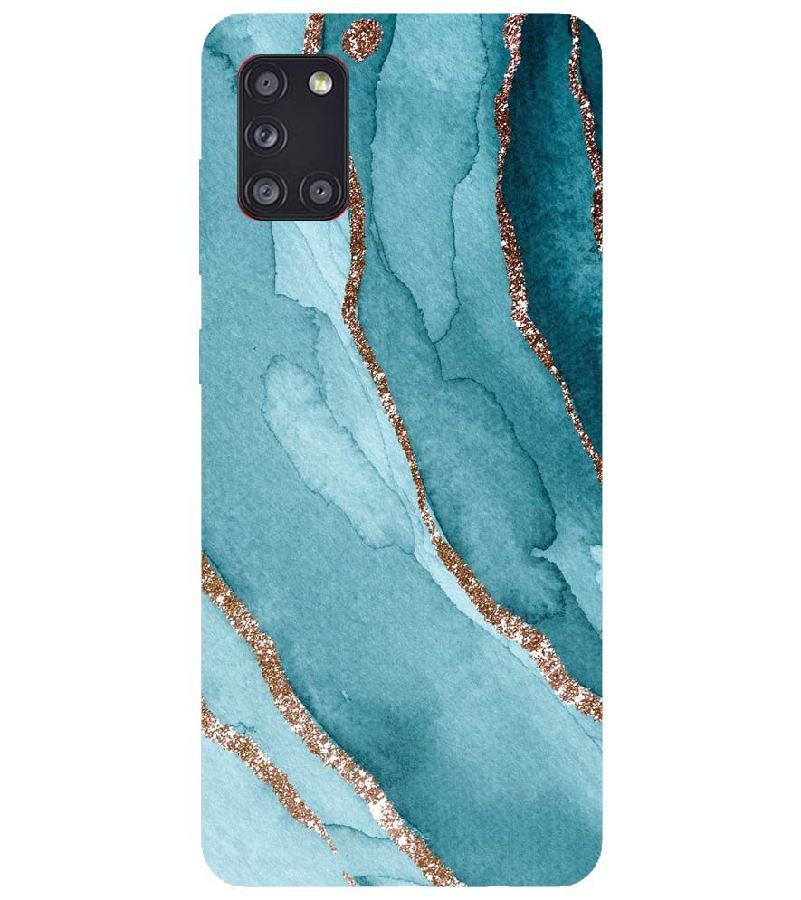 PS1329-Golden Green Marble Back Cover for Samsung Galaxy A31