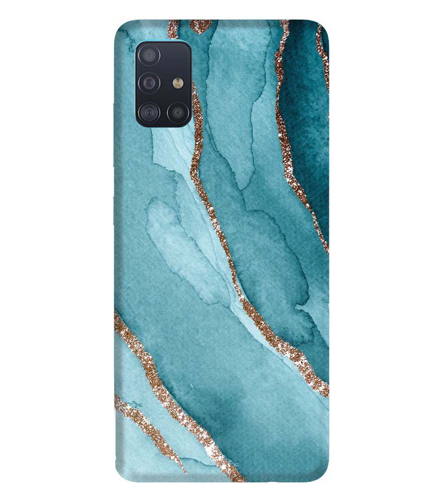 PS1329-Golden Green Marble Back Cover for Samsung Galaxy A51