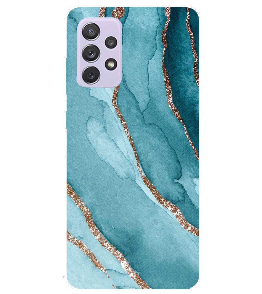 PS1329-Golden Green Marble Back Cover for Samsung Galaxy A72