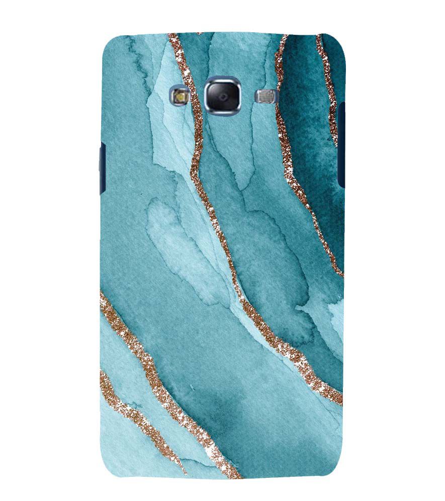 PS1329-Golden Green Marble Back Cover for Samsung Galaxy J7 (2015)