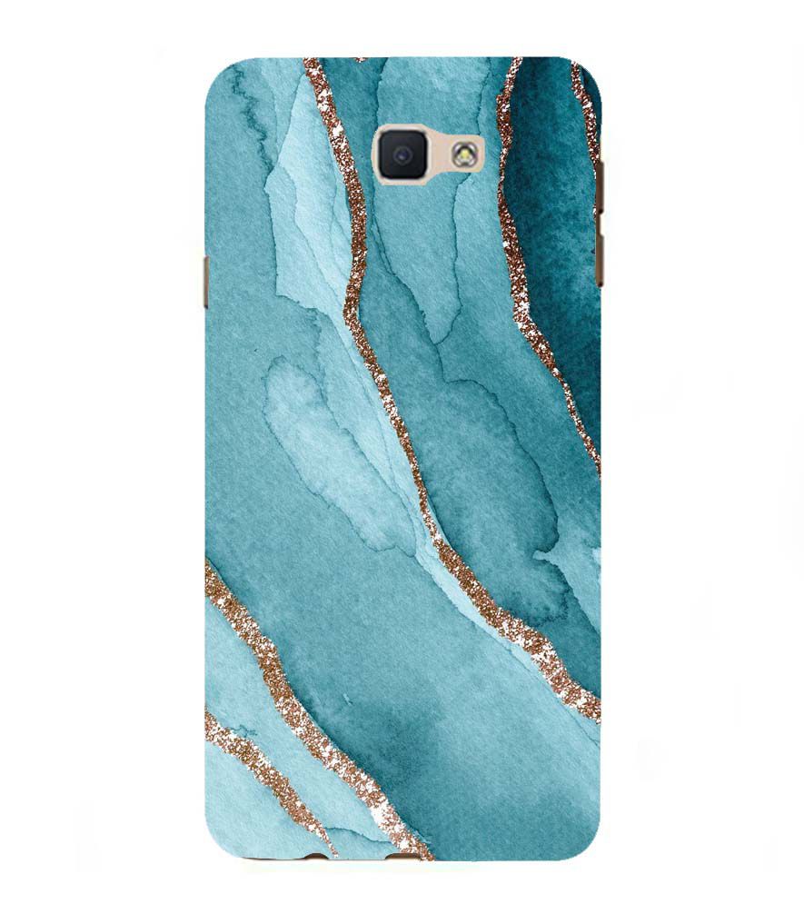 PS1329-Golden Green Marble Back Cover for Samsung Galaxy J7 Prime (2016)