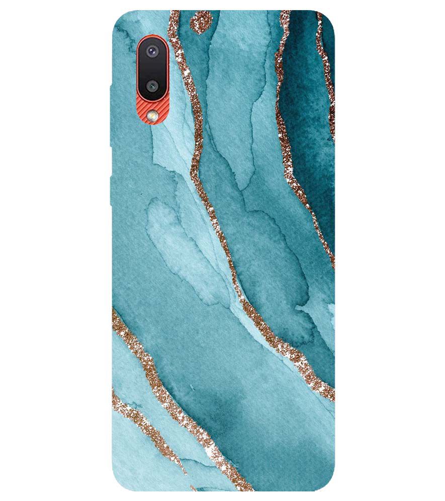 PS1329-Golden Green Marble Back Cover for Samsung Galaxy M02