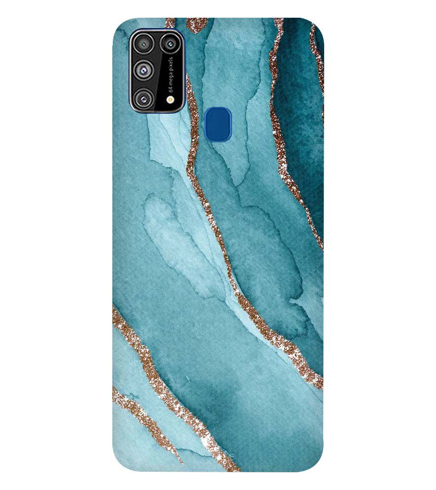 PS1329-Golden Green Marble Back Cover for Samsung Galaxy M31
